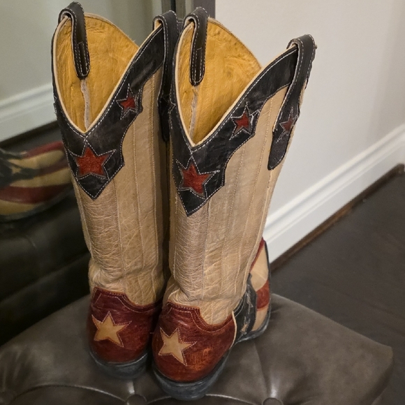 Old Gringo Red, Blue, and Cream Star Ankle Boots - Picture 14 of 16